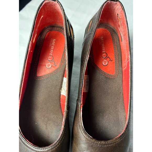 Merrell Brown Heels Evera Cross Cycling Shoes US Size 5.5 Women’s Leather Slip O - Picture 7 of 9